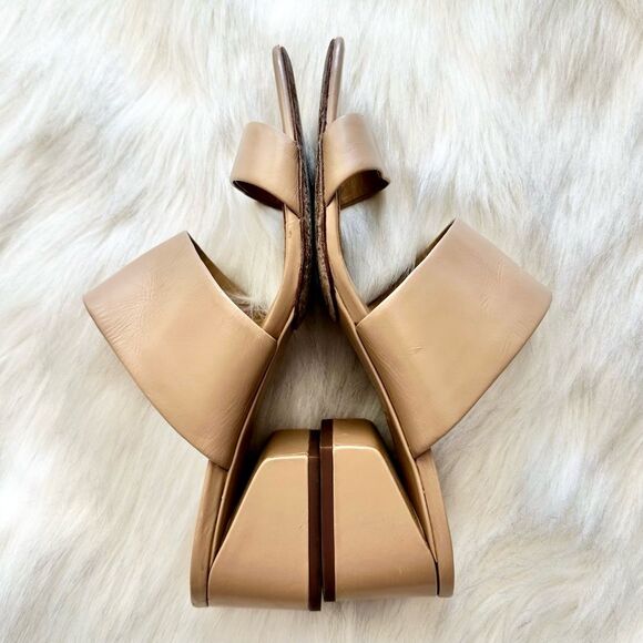 Via Spiga Phillipa Slide Leather Sandal in Tan Size 8.5 - Picture 5 of 9